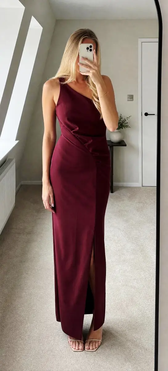 River island burgundy dress Size uk 8