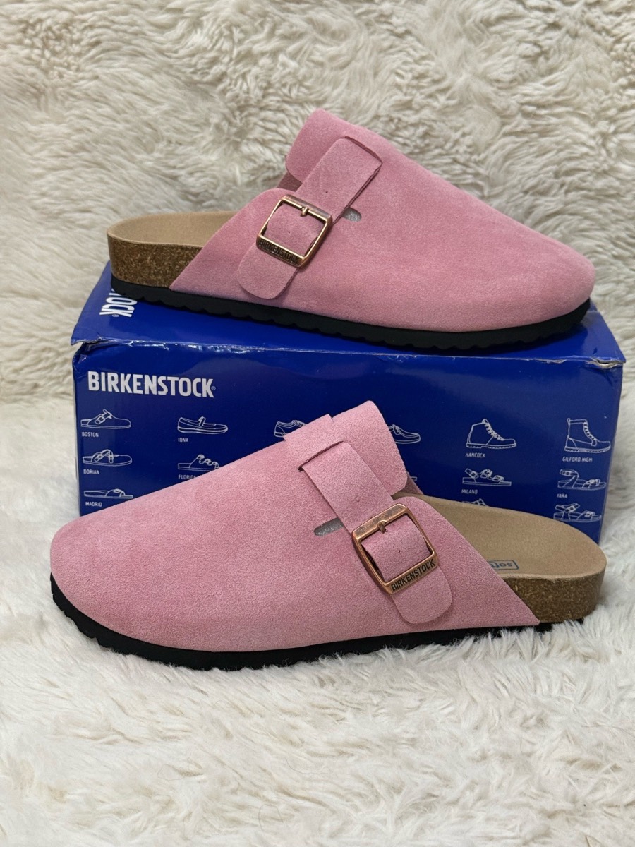 Birkenstock Boston pink suede clog sandals size EU 40
