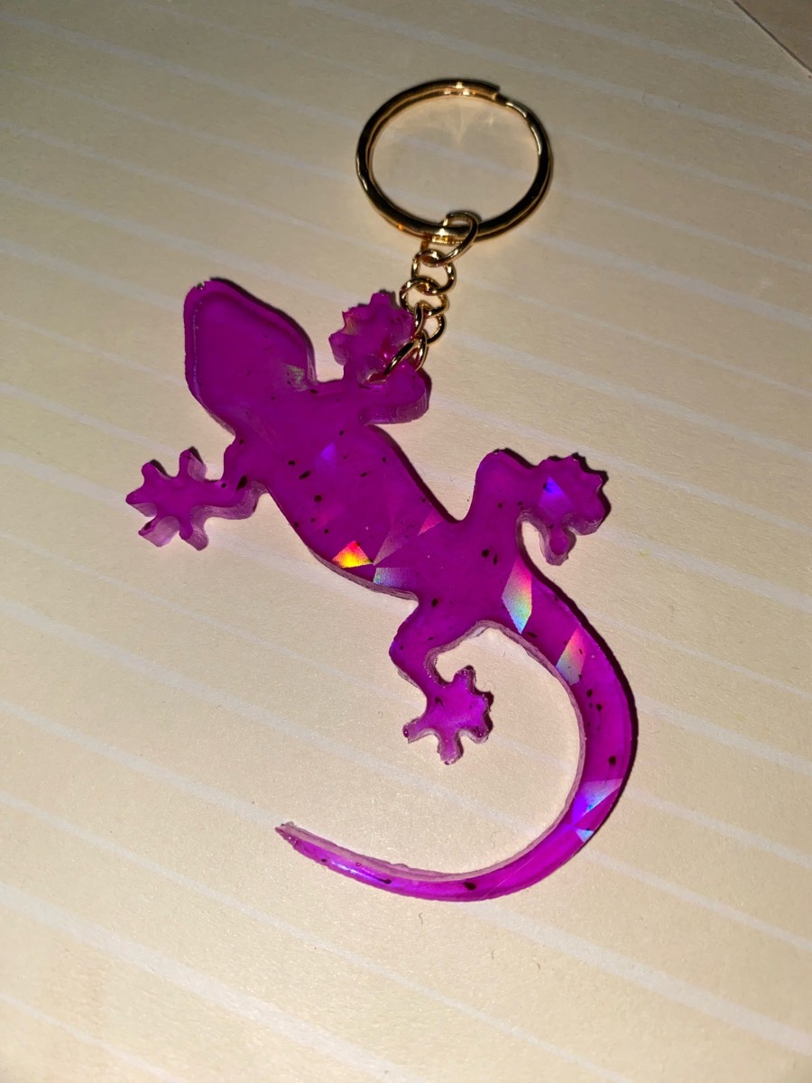 Lizard/ gecko holographic keyring
