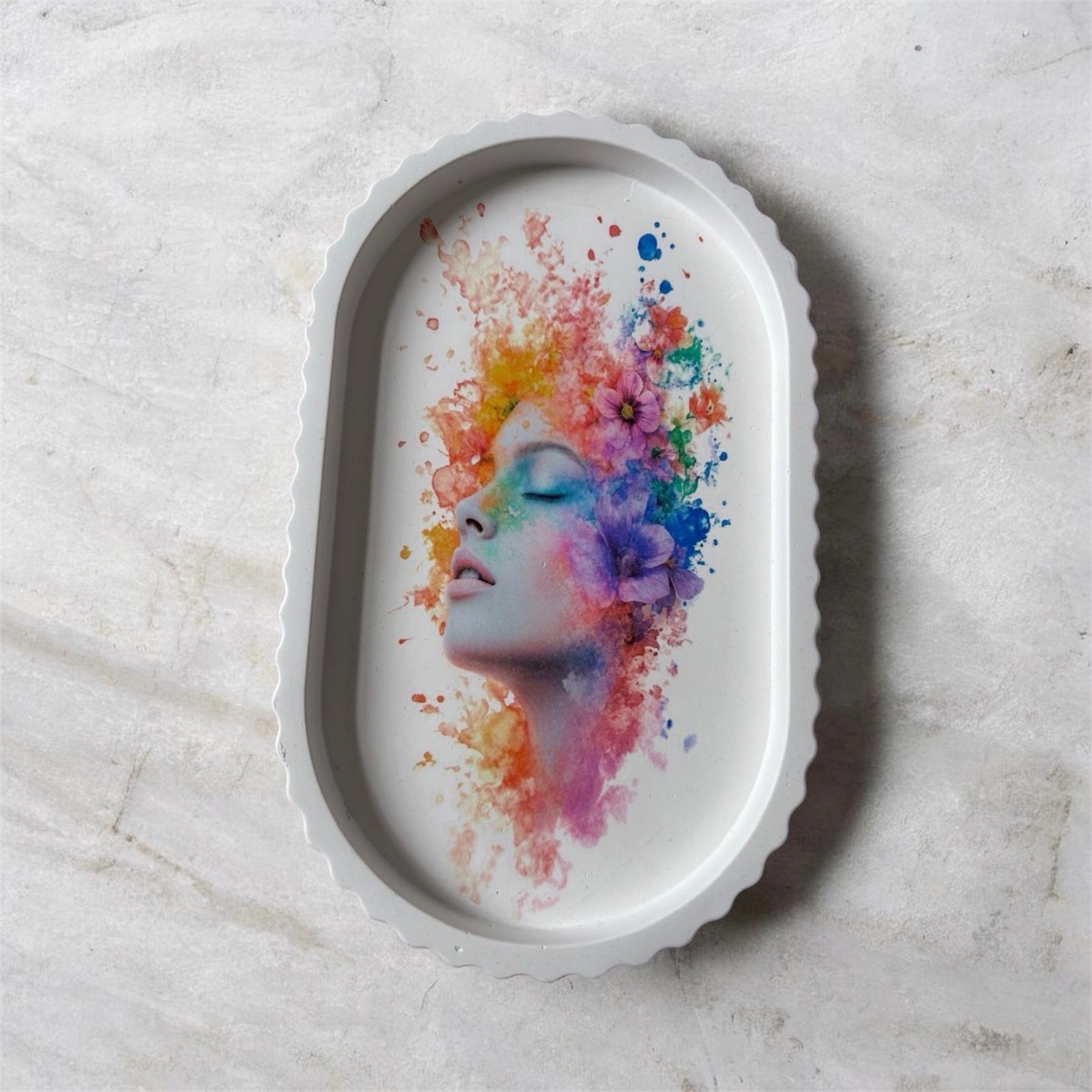 Handmade Floral Rainbow Lady Decorative Tray! 🌈🌸
