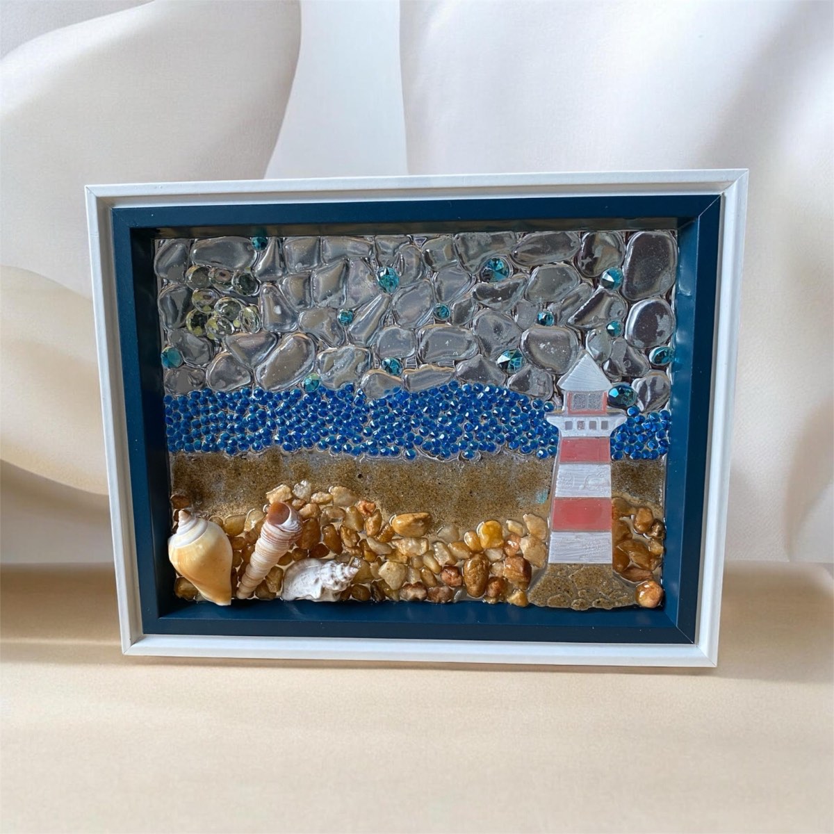 Seaside lighthouse frame