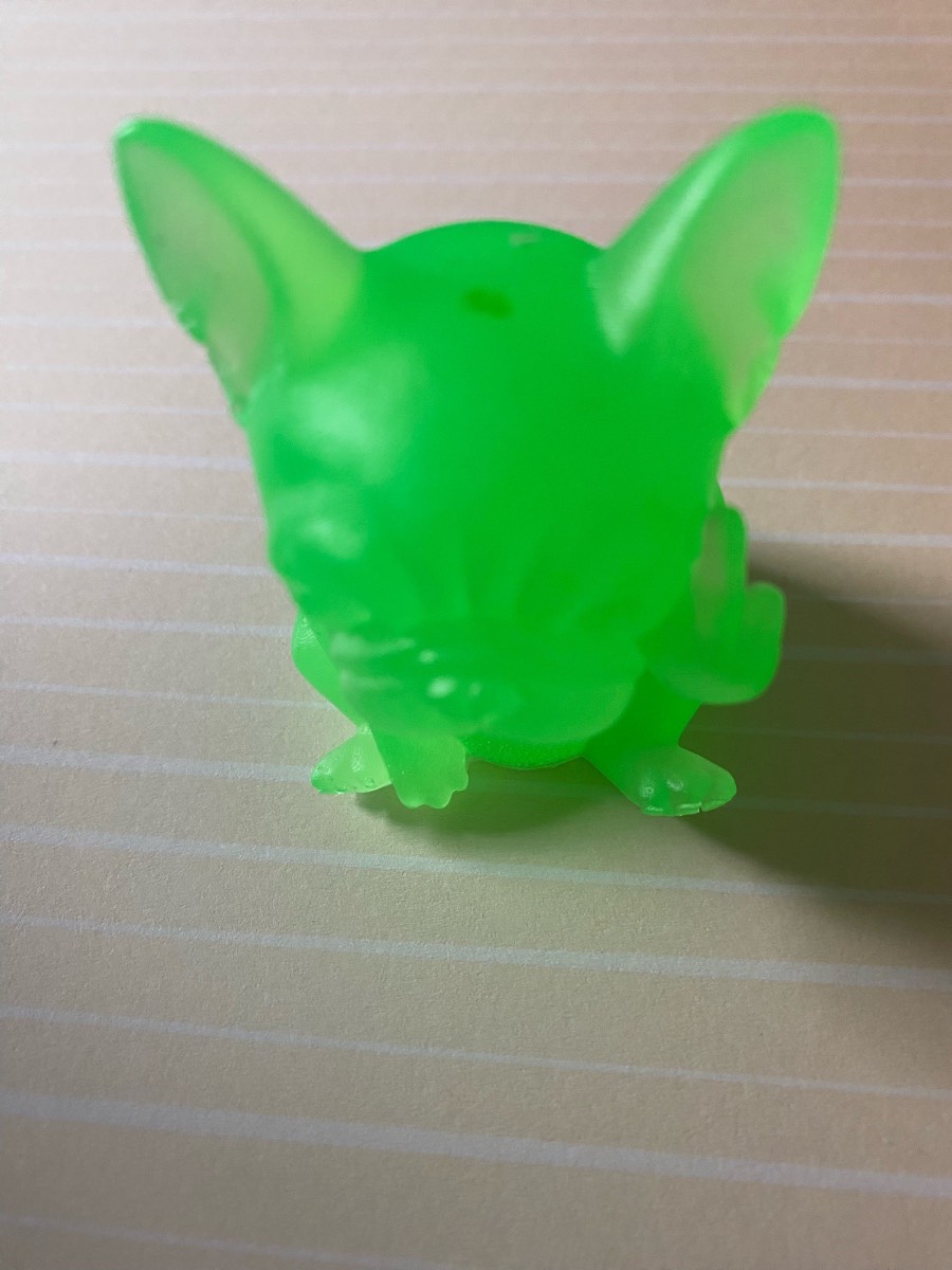 Neon green French bulldog cheeky character