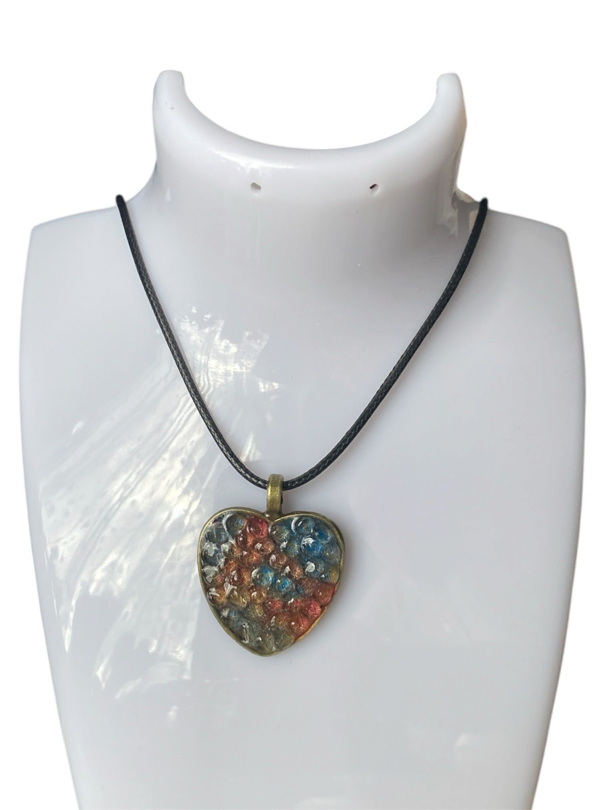 Handmade Textured Heart Necklace