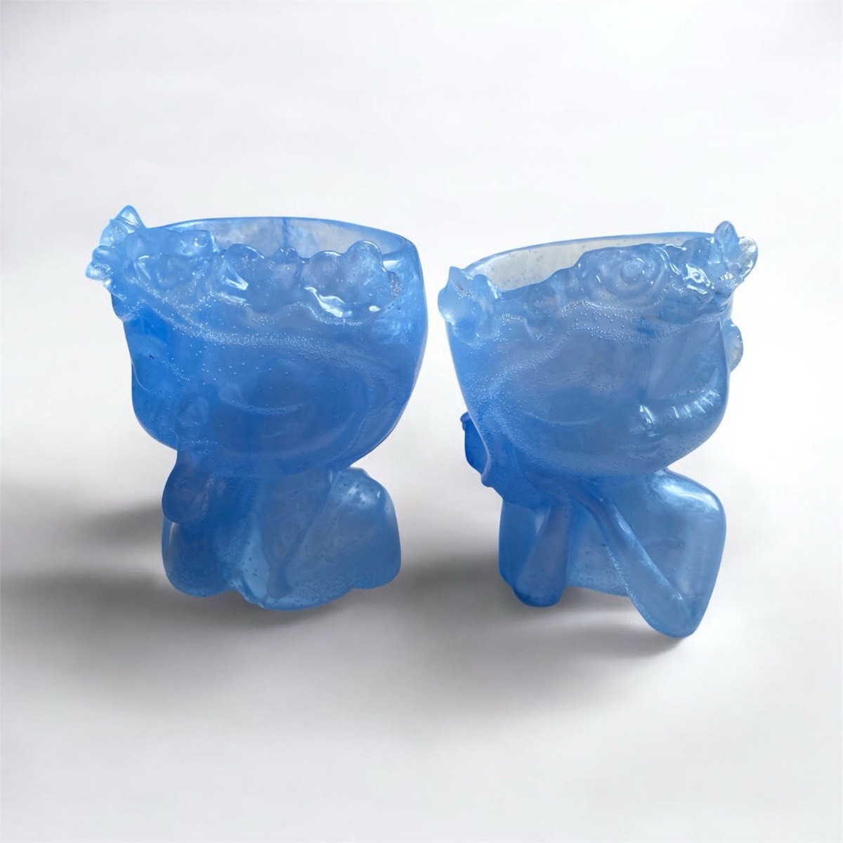 ✨ Handmade Resin Blue Goddess Trinket Pots – Pair ✨