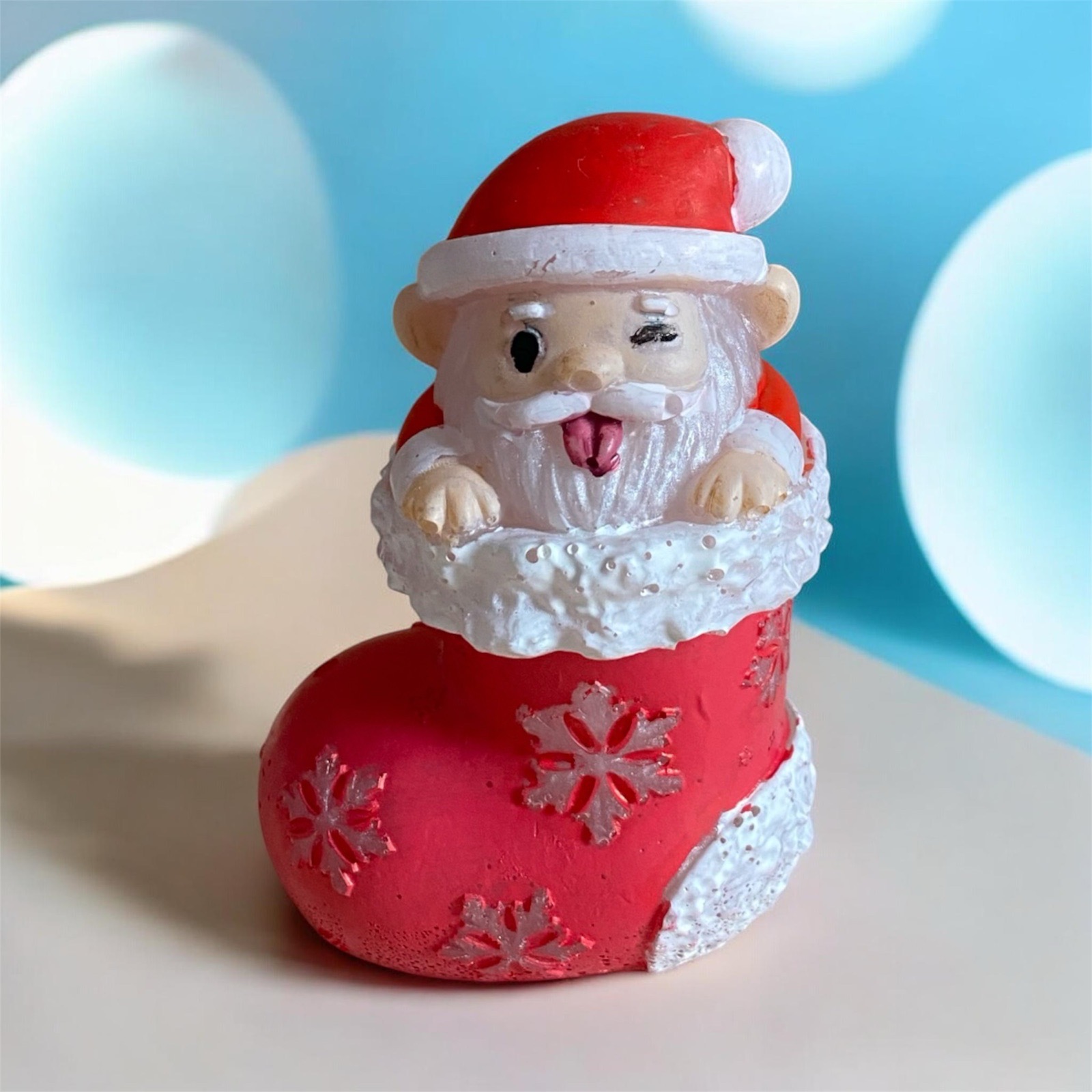 ✨ Handmade Resin Santa in Christmas Stocking ✨