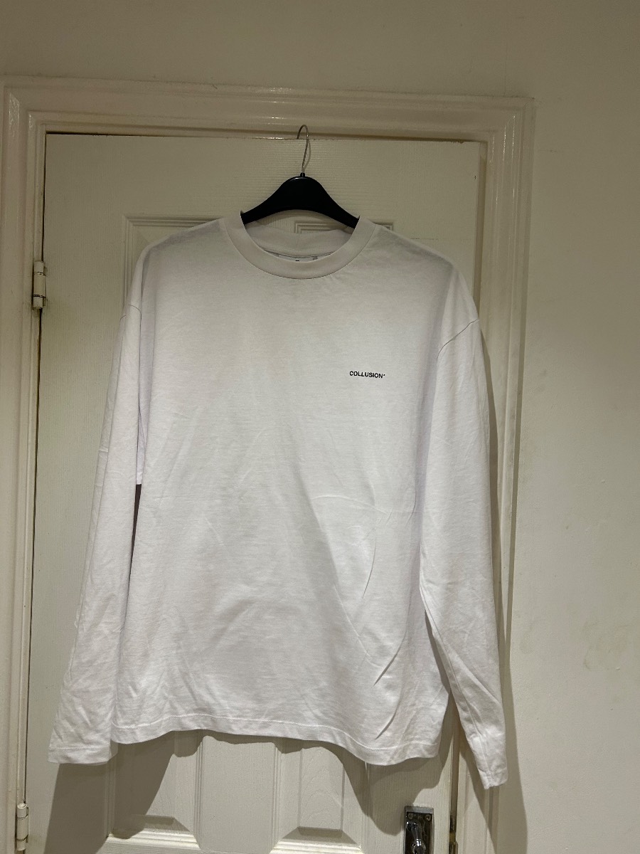 Collusion long sleeve crew neck t-shirt. Size L