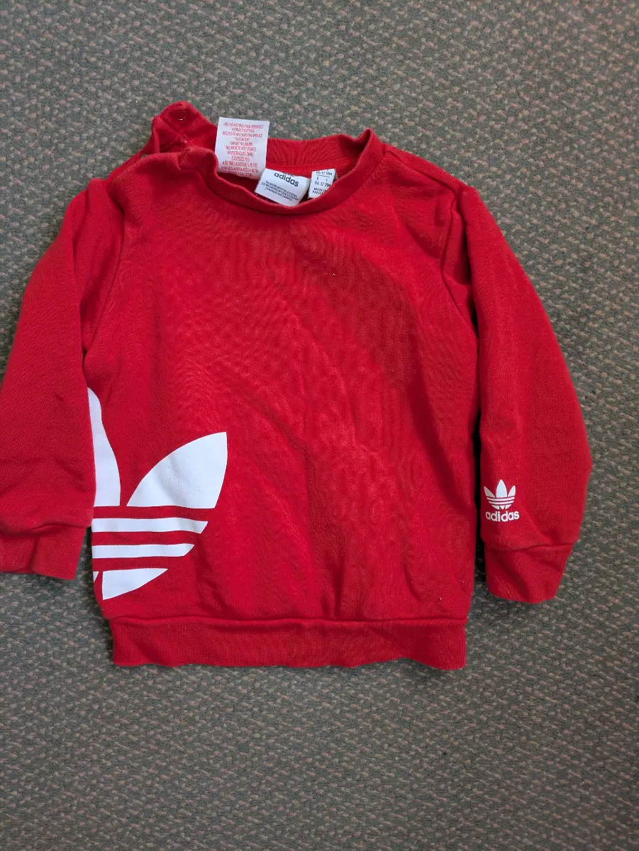 Adidas Originals Red Big Trefoil Baby Sweatshirt | Age 12-18 Months