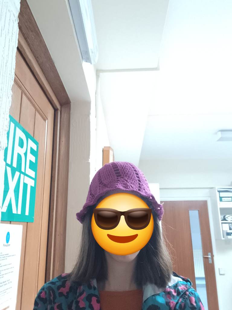 Crochet purple bucket hat