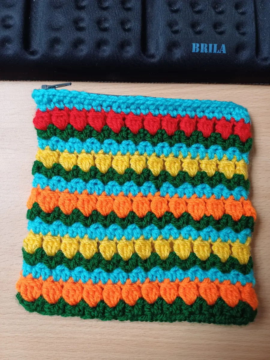 Crochet Flower zip pouch