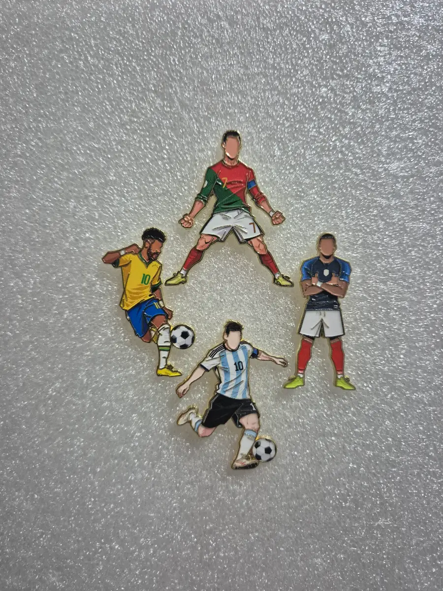 Fifa World Cup Messi, Ronaldo, Mbappe & Neymar Enamel Pin Badge Football