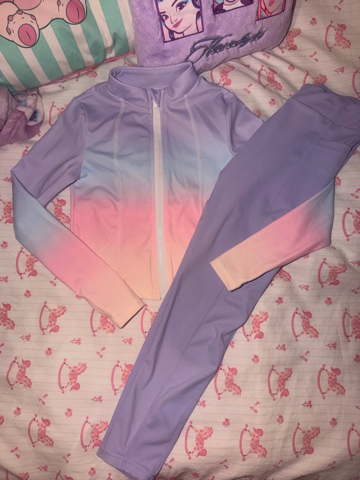 Girls gym style leggings set
