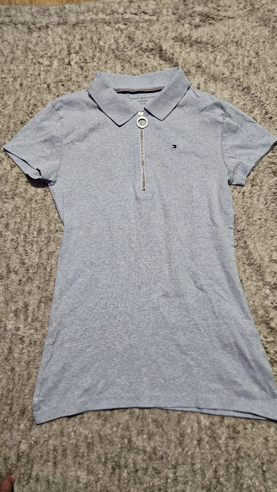 Tommy quarter zip grey polo size s