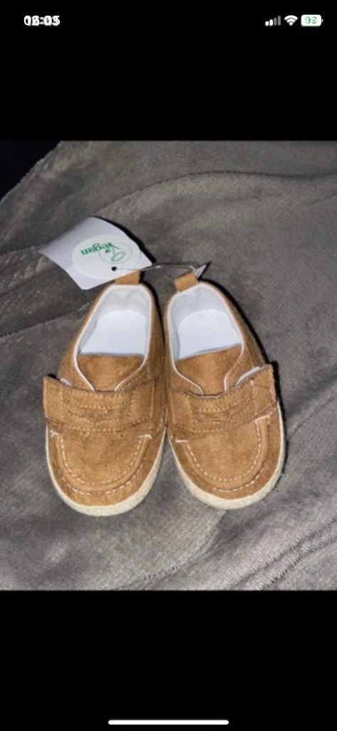 Babies tan velcro shoes