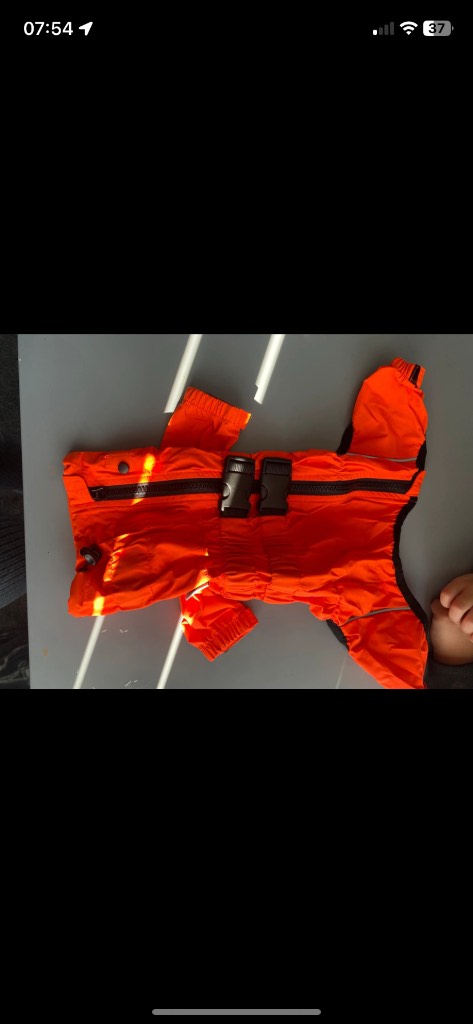 Orange lightweight dog raincoat