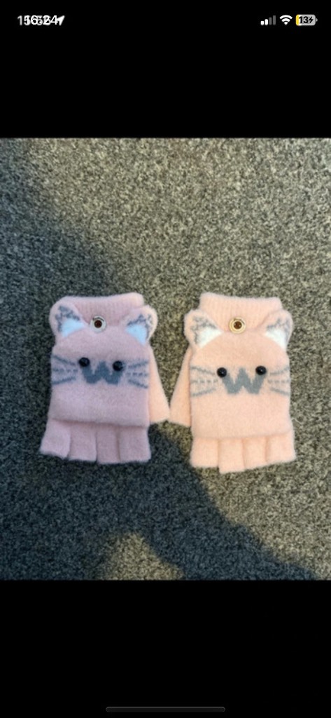Girls fleece knitted gloves