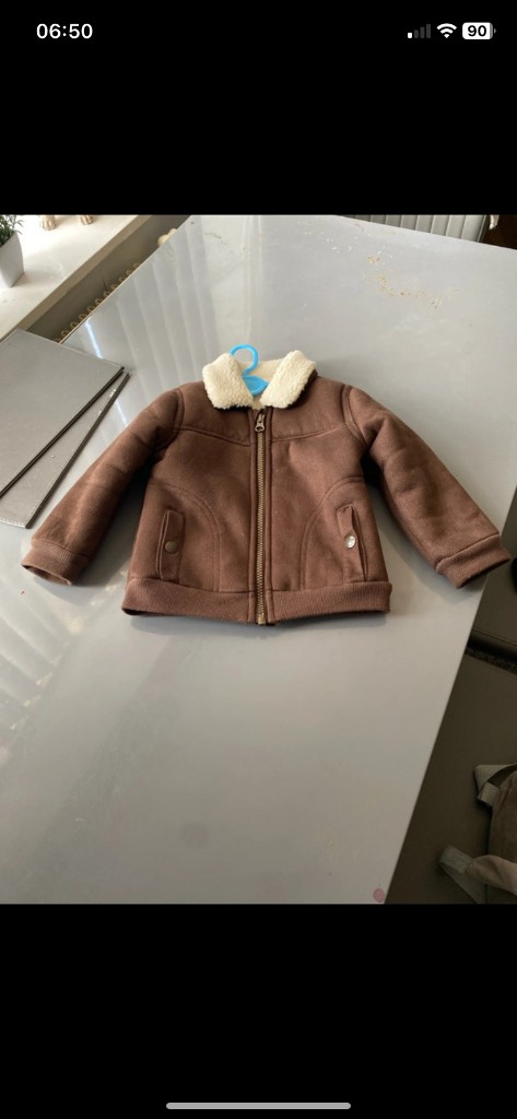 Baby boys suede fur jacket
