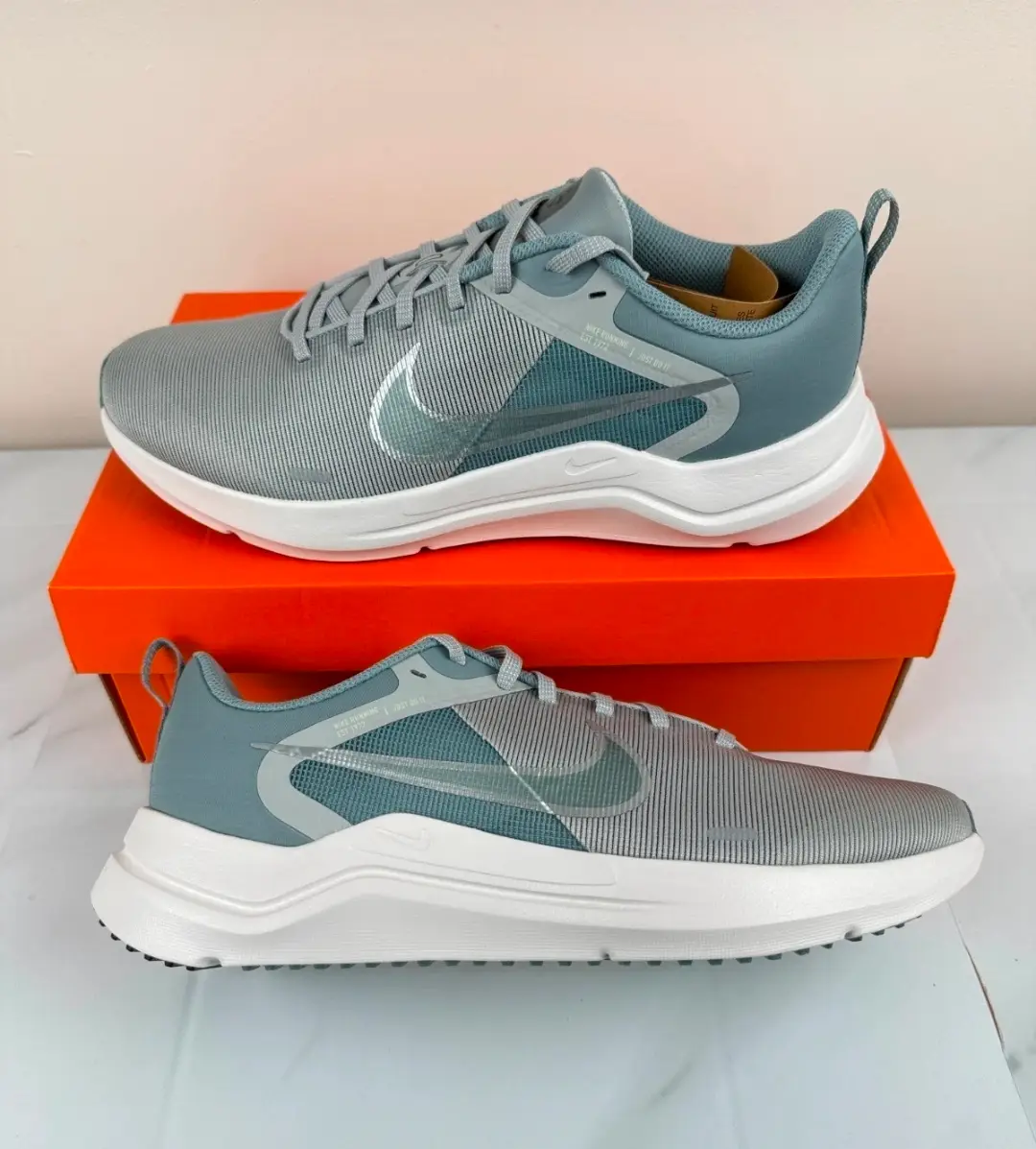 Nike Downshifter 12 Trainers Light Grey/Cool Grey Size 9.5 UK