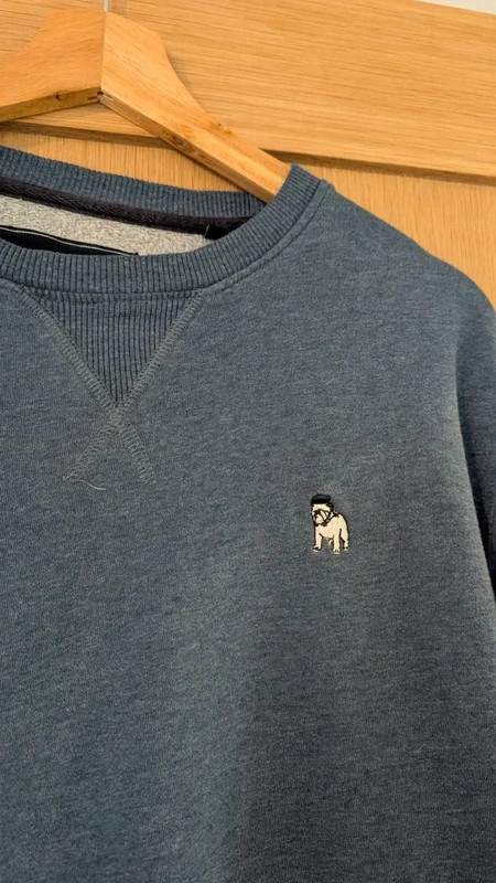 Soft navy blue marl sweatshirt — size M