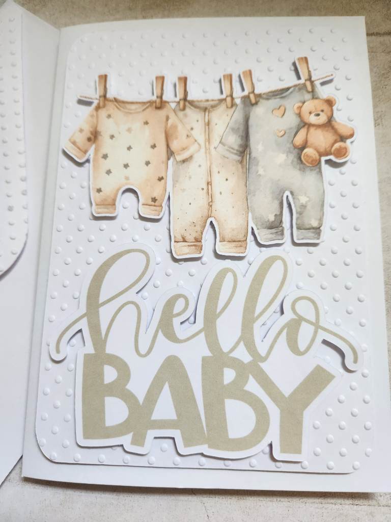 New Baby Card - 3d Embossed Card with Envelope