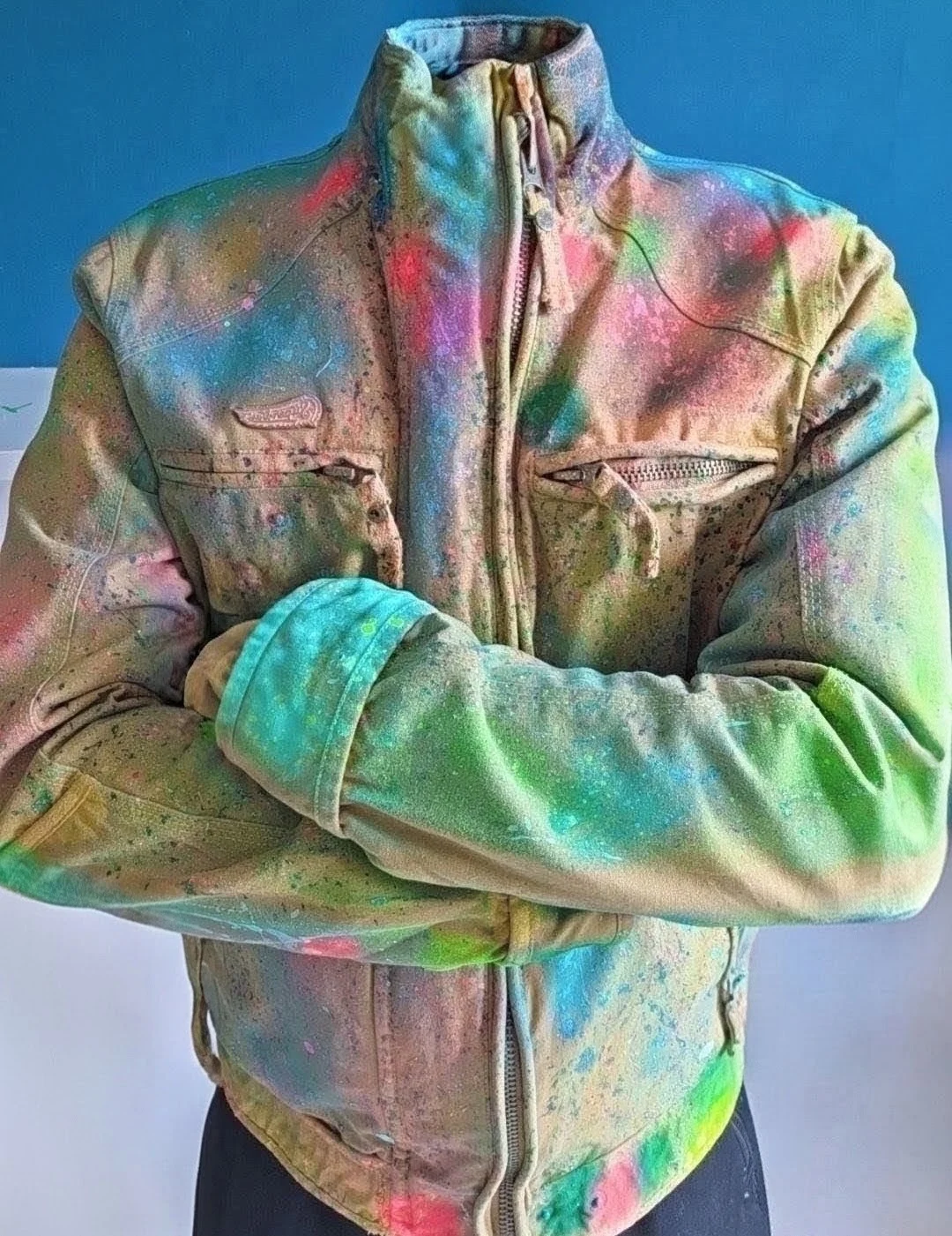 SprayPainted SuperDry Biker Jacket