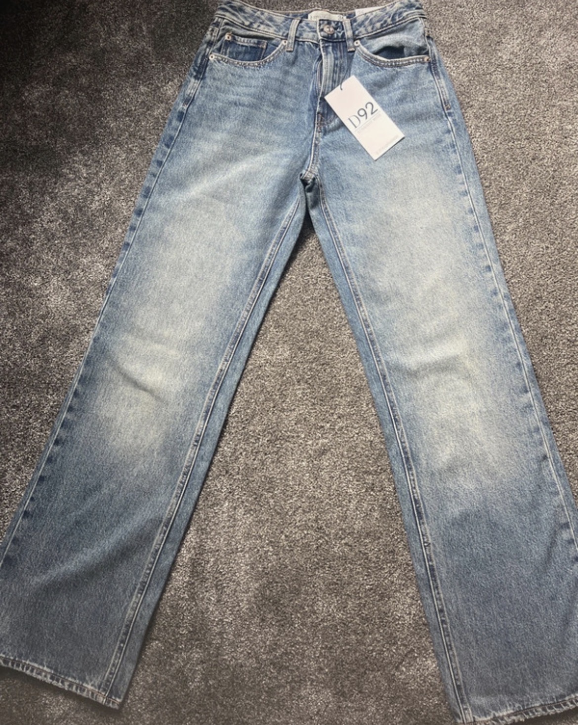 100% cotton Stradivarius jeans high waist size 8 straight wide fit