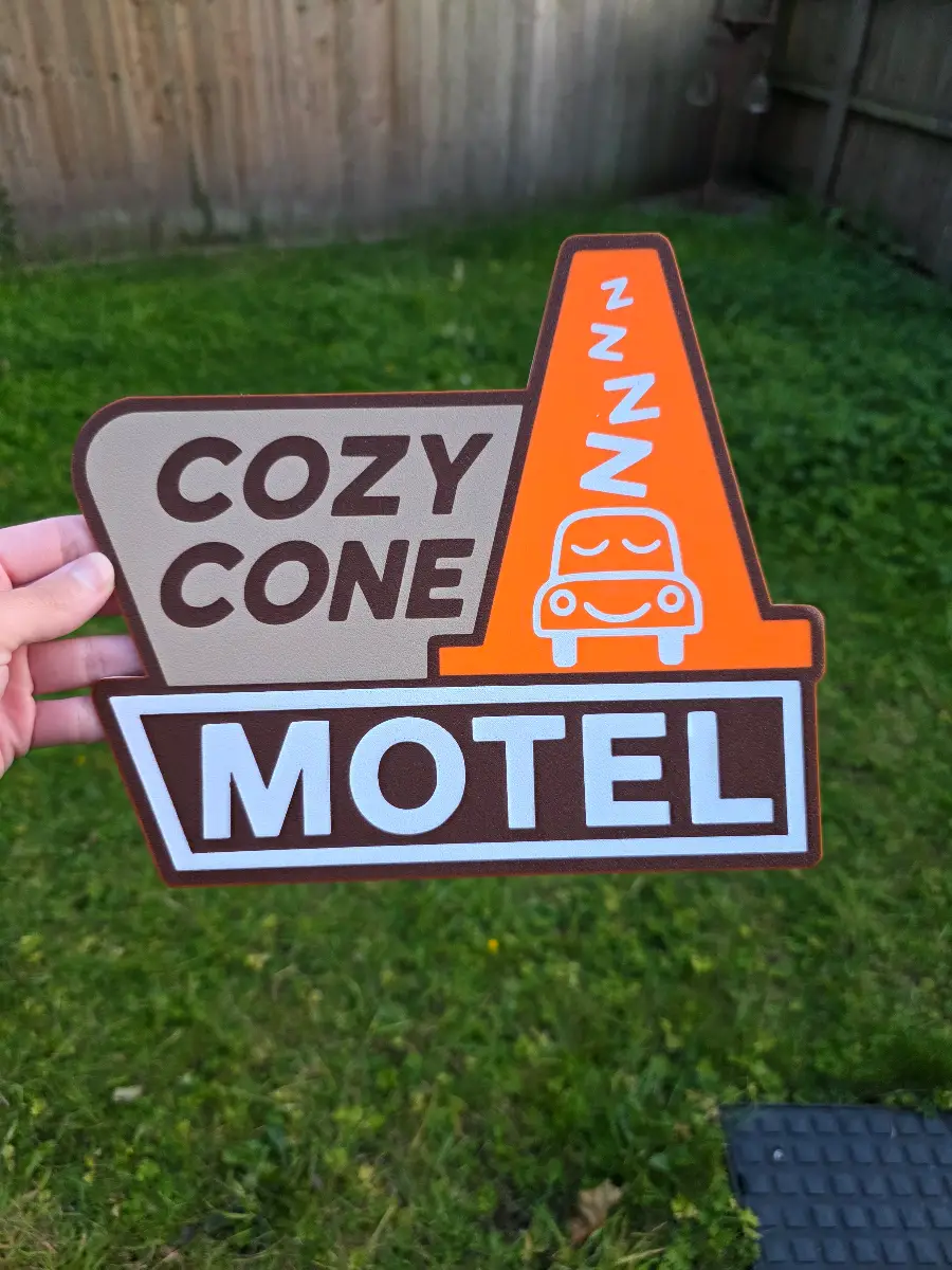 Cars Cozy cone Motel wall art sign