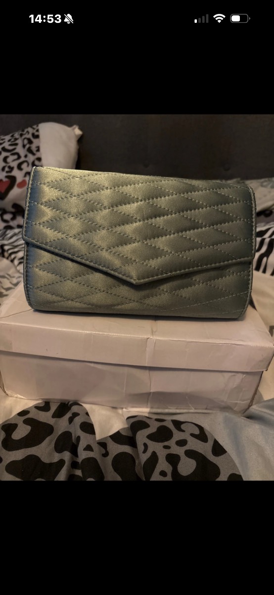 Sage green clutch bag