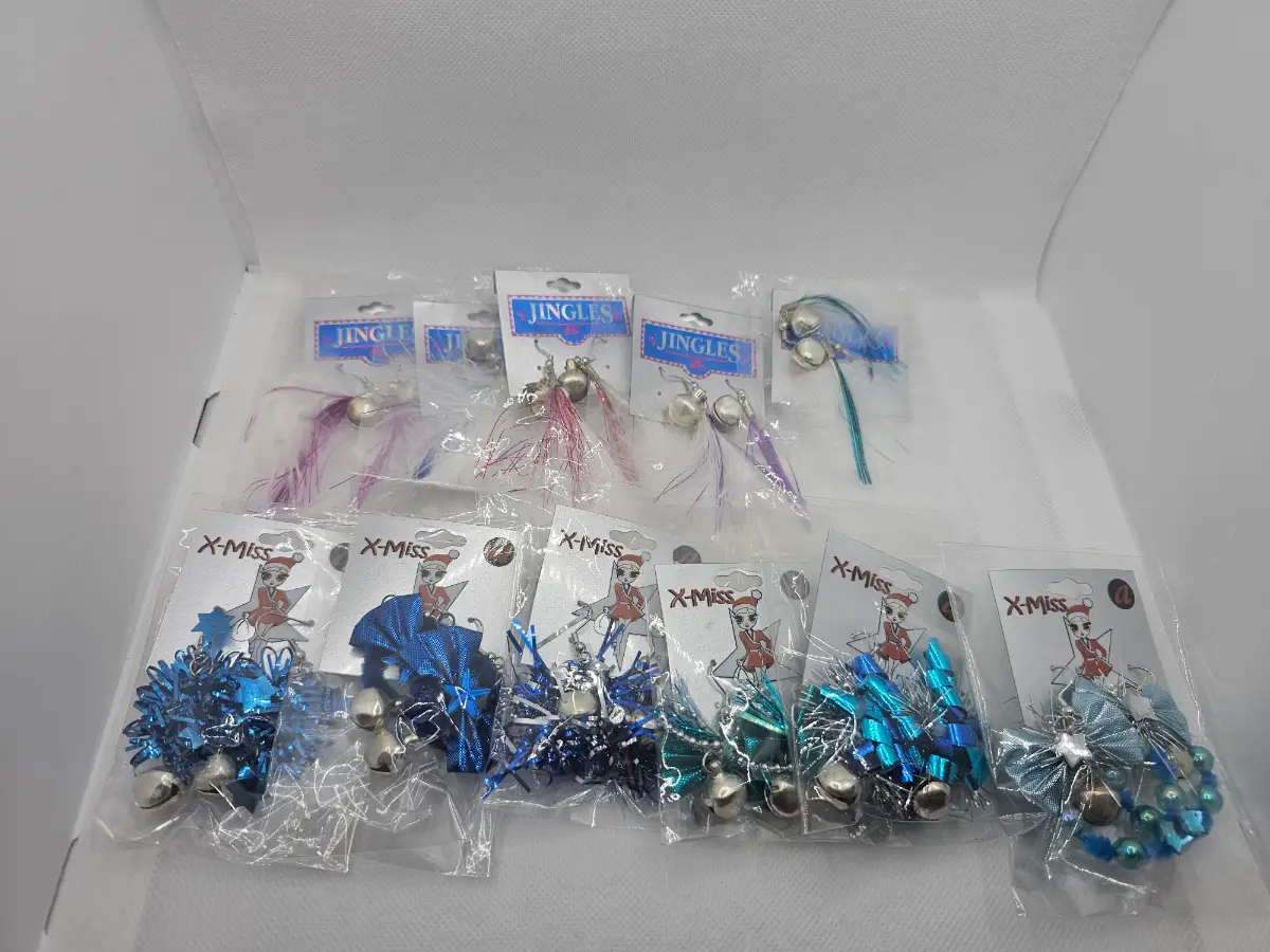 11 Pairs of Christmas Earrings Different Colours and Designs