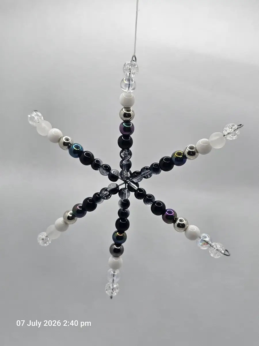 Handmade black white clear star/snowflake