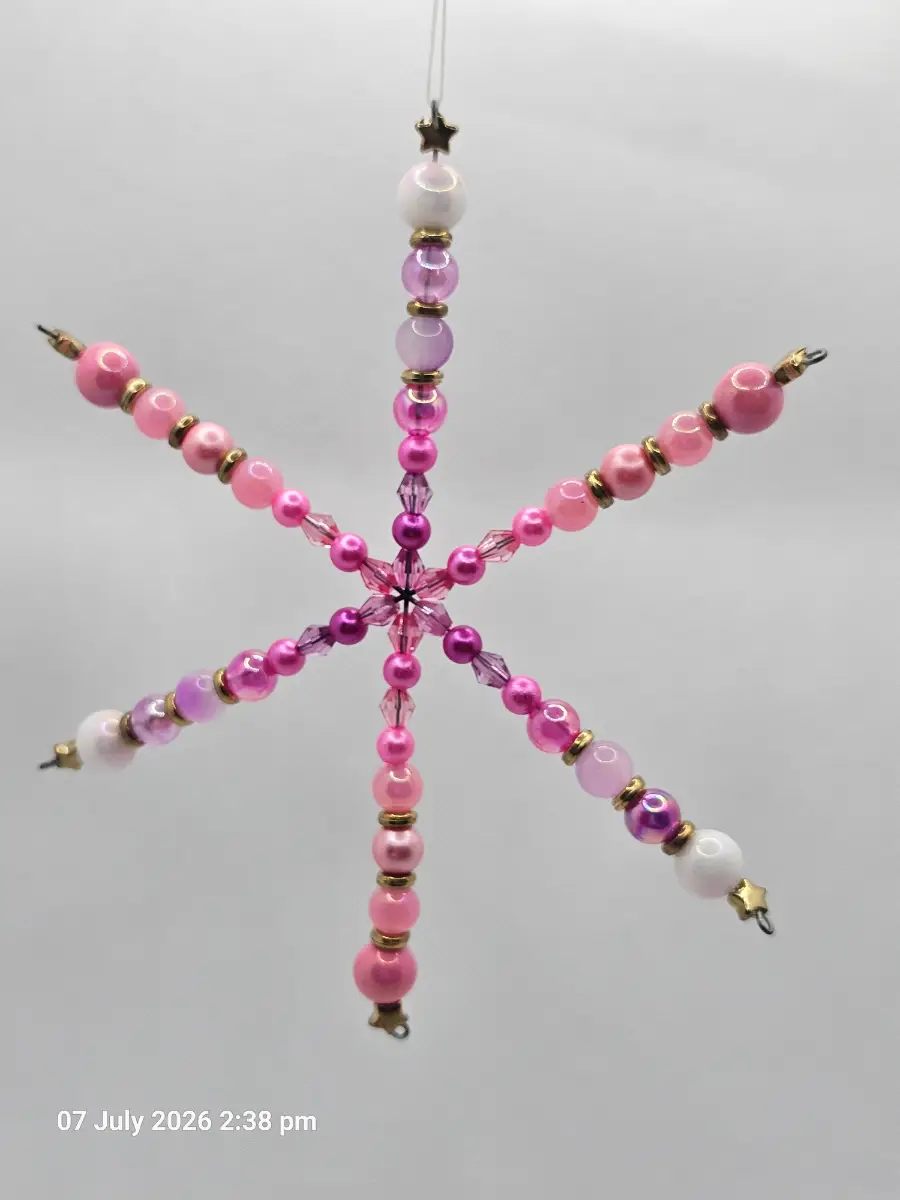 Large pink star/snowflake Handmade