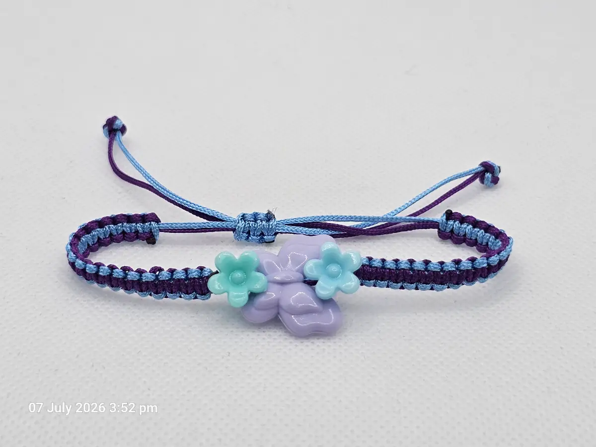 Handmade Butterfly/ flower macrame bracelet