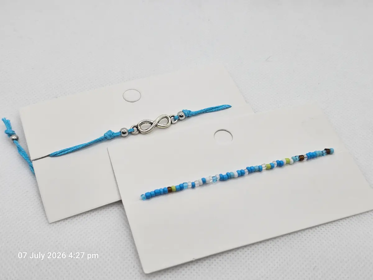 2 Blue handmade bracelets