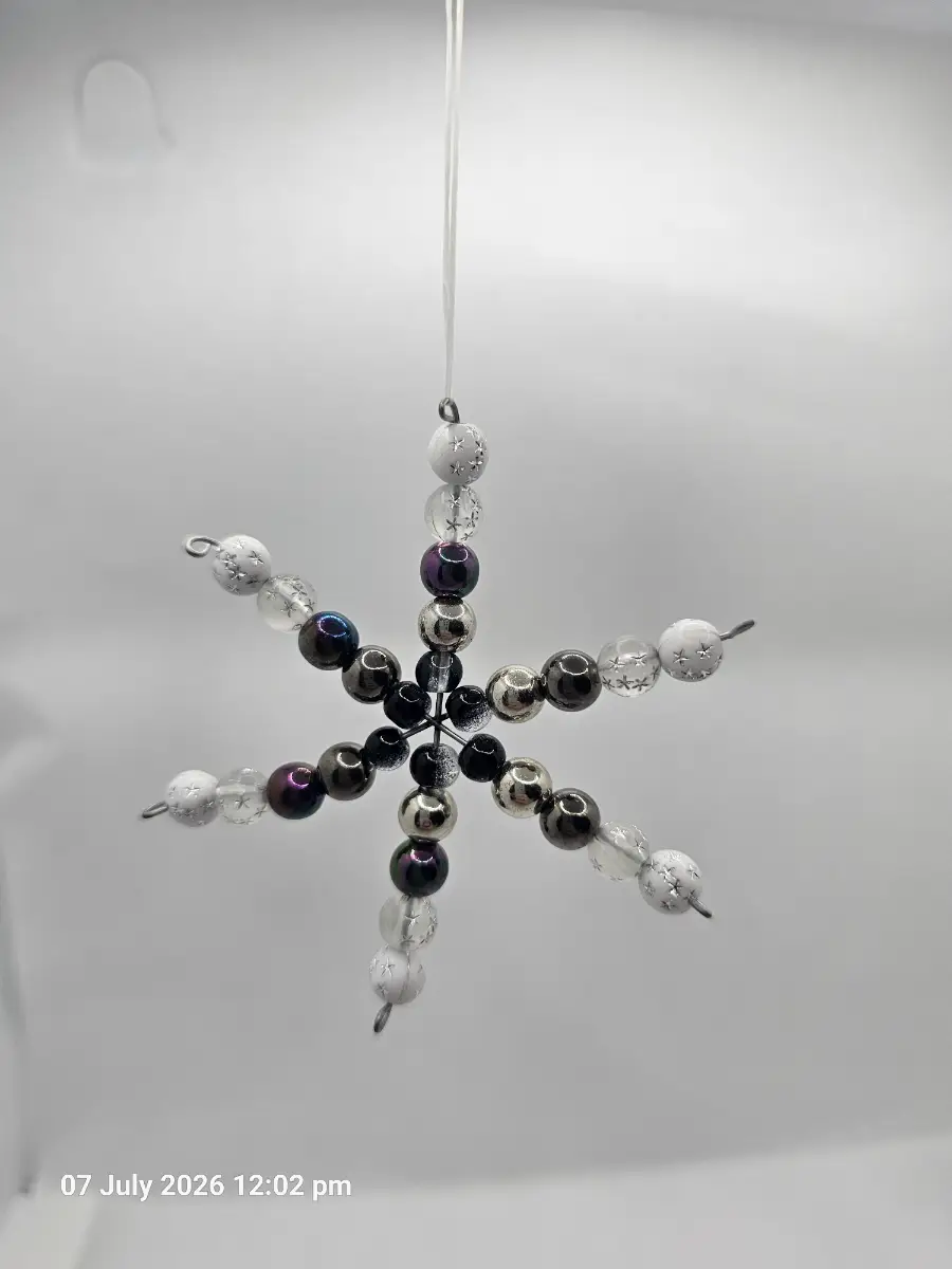 Handmade black white clear star/ snowflake
