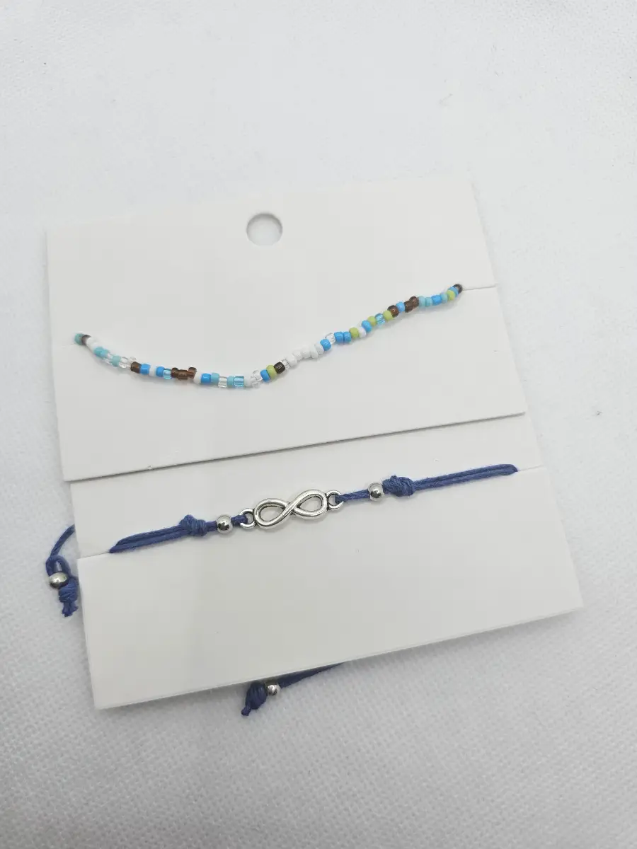 2 Blue Handmade Bracelets infinity