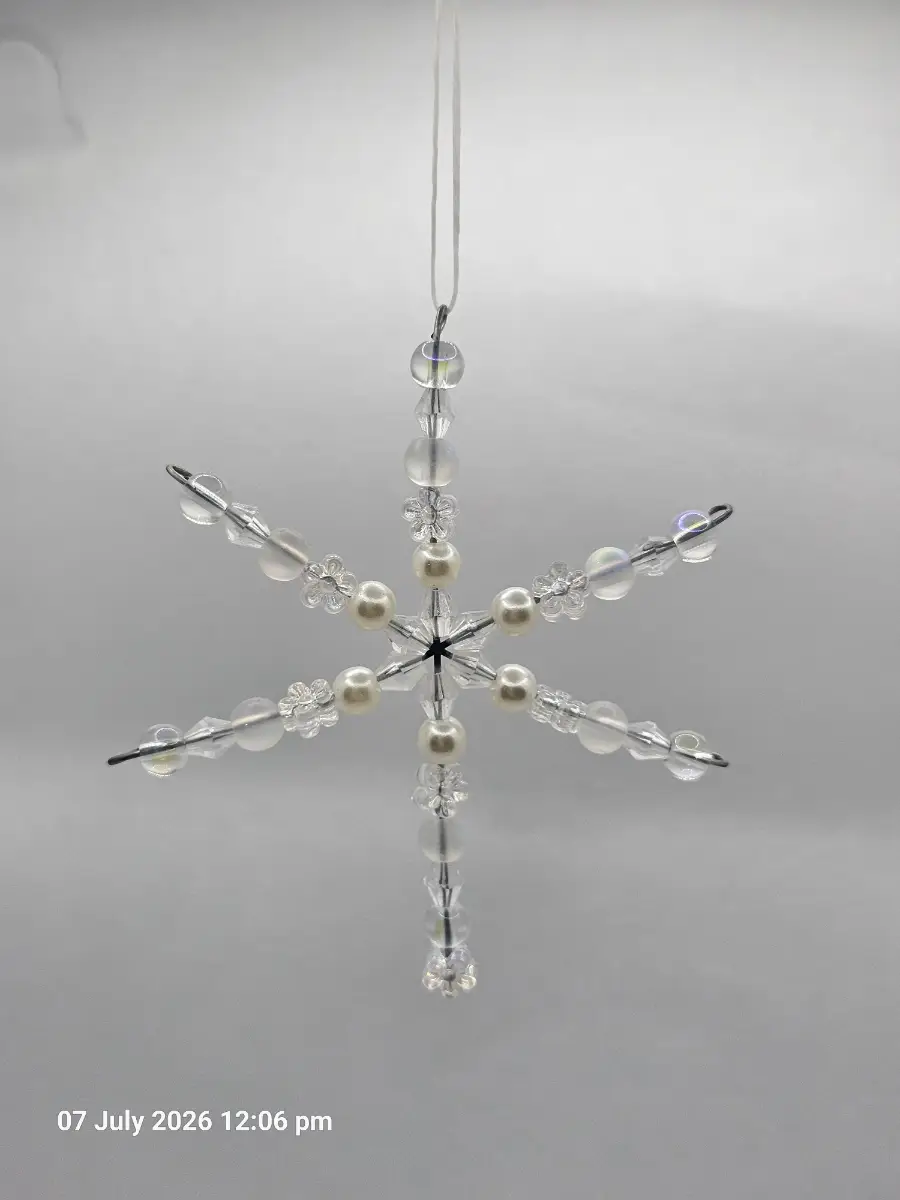 Clear iridescent star/snowflake handmade