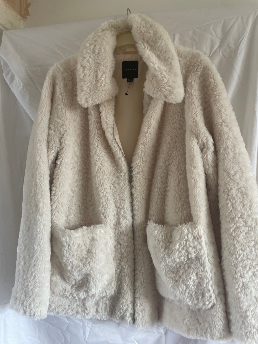 New look fur jacket in good condition size medium
