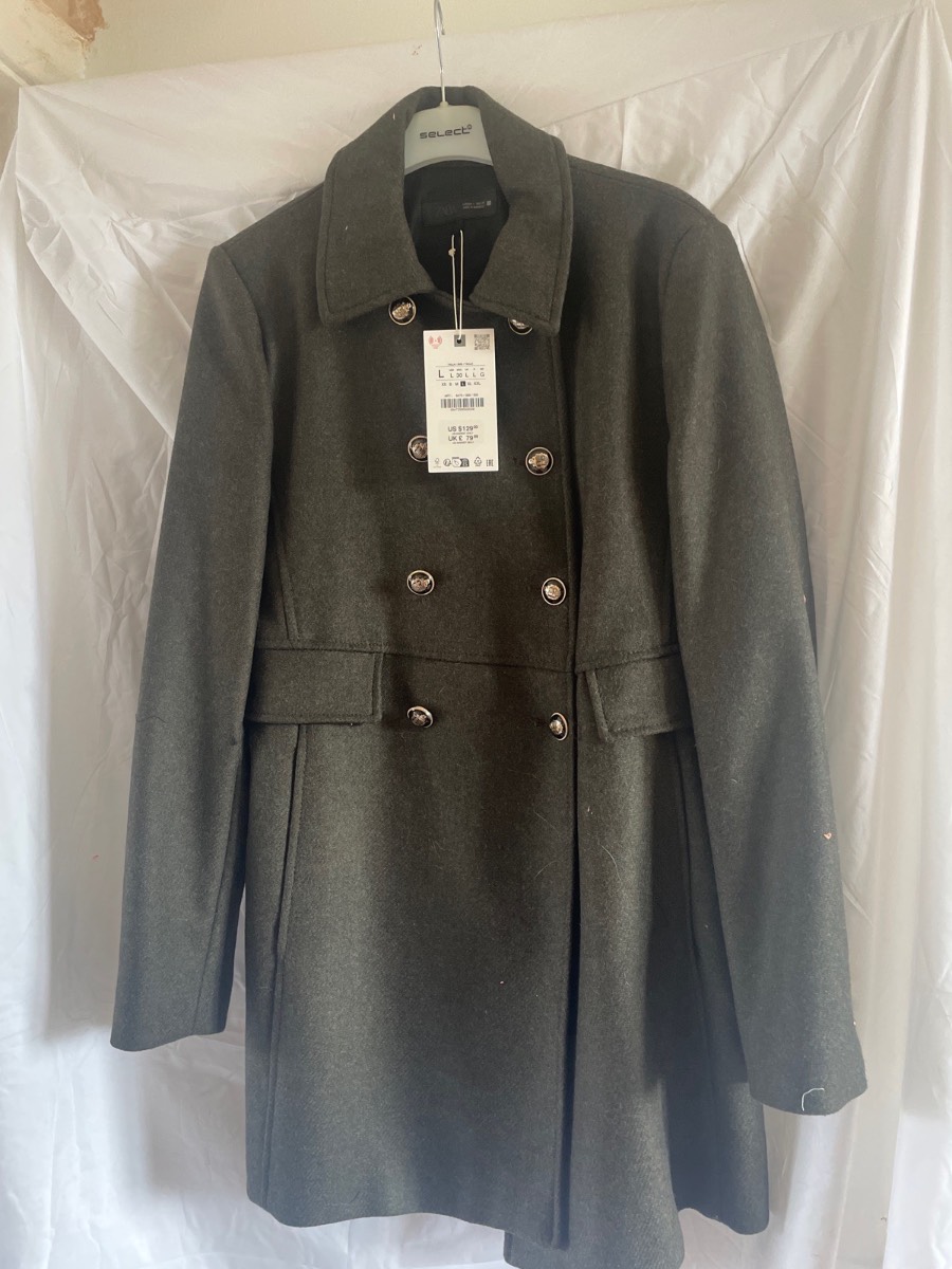 Long Zara jacket size Large brand new with tags