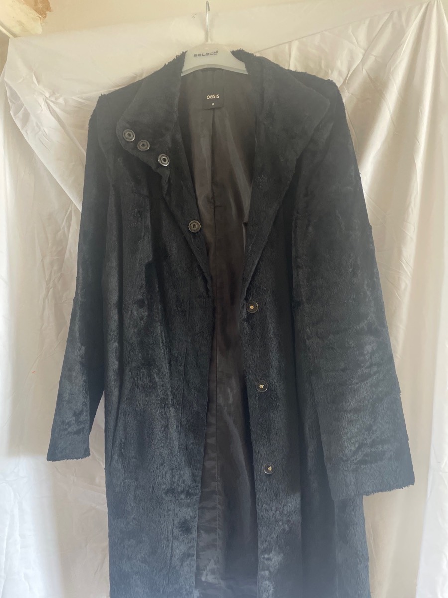 Oasis faux fur long jacket size medium