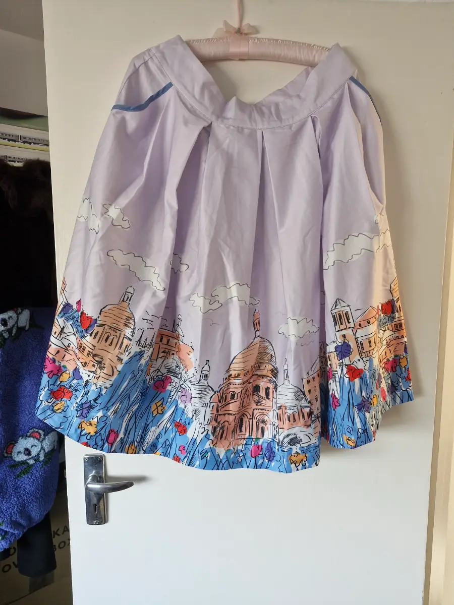 Fun Quirky Lindy Bop Skirt | City Scape Print | Side Zip | Size 18