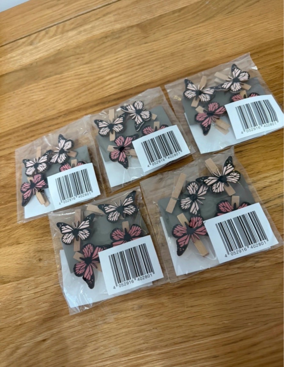 Garden Butterfly Pegs x5 Packs - New