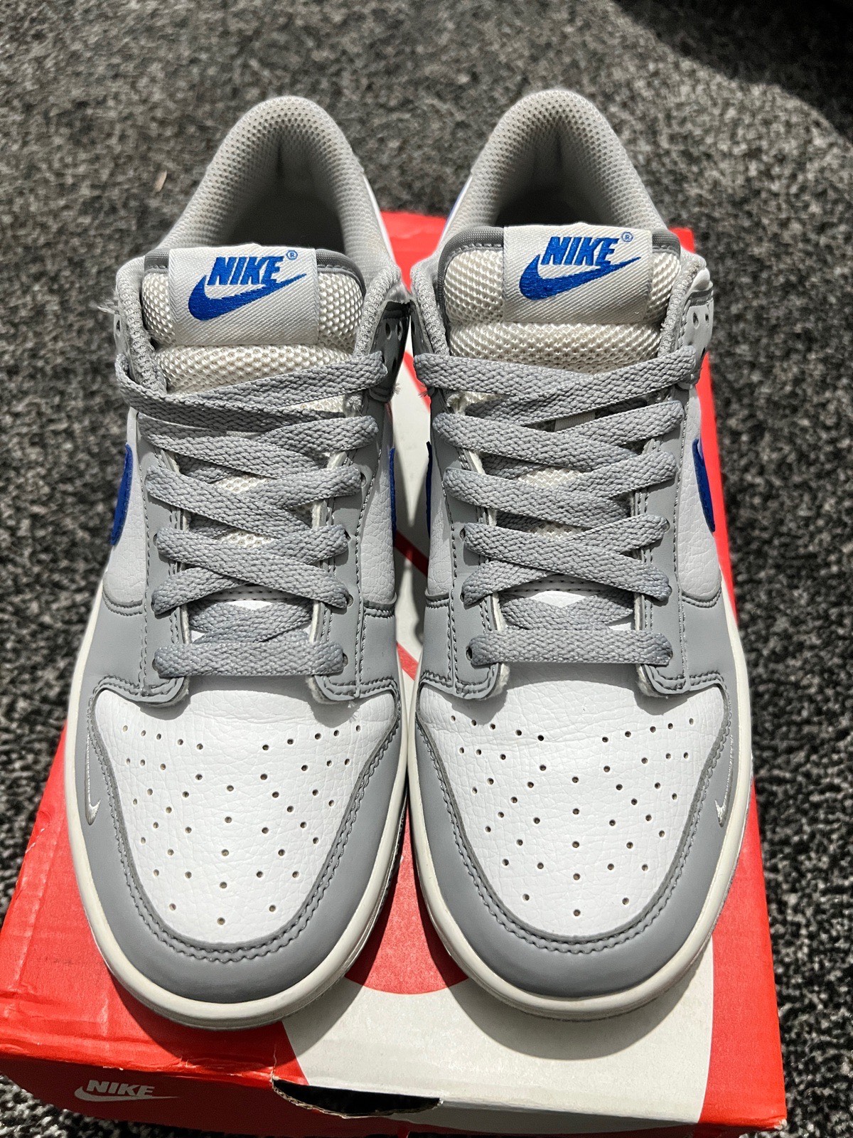 Nike Dunk Low Mini Swoosh Wolf Grey Game Royal (GS) | UK 5.5 | Very Clean