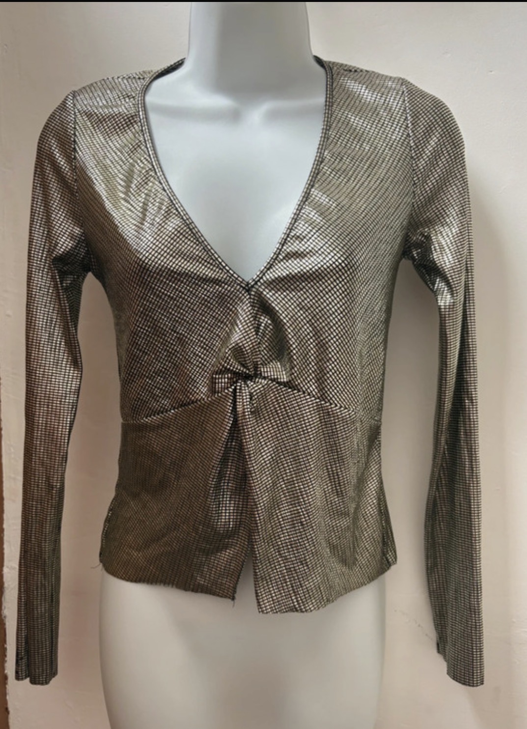 Topshop new but no tags metallic gold crop top size 8