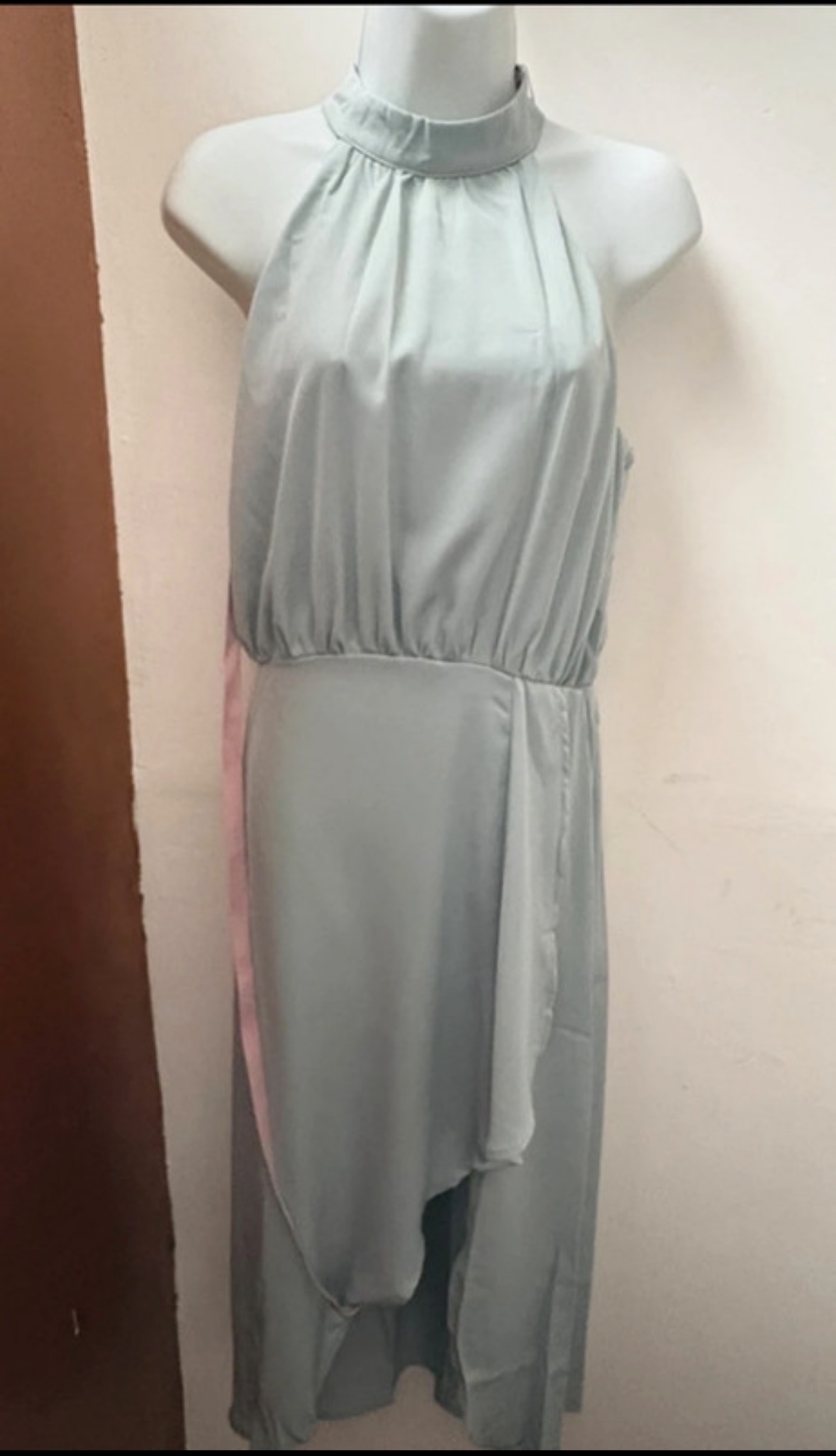Stunning AX Paris silk like midaxi dress size 8 in duck egg