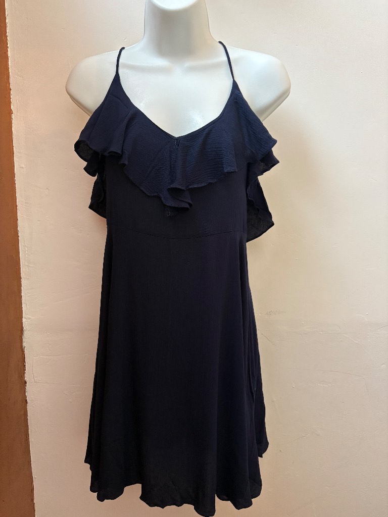 BNWT TRENDYOL navy cross back summer dress size 8