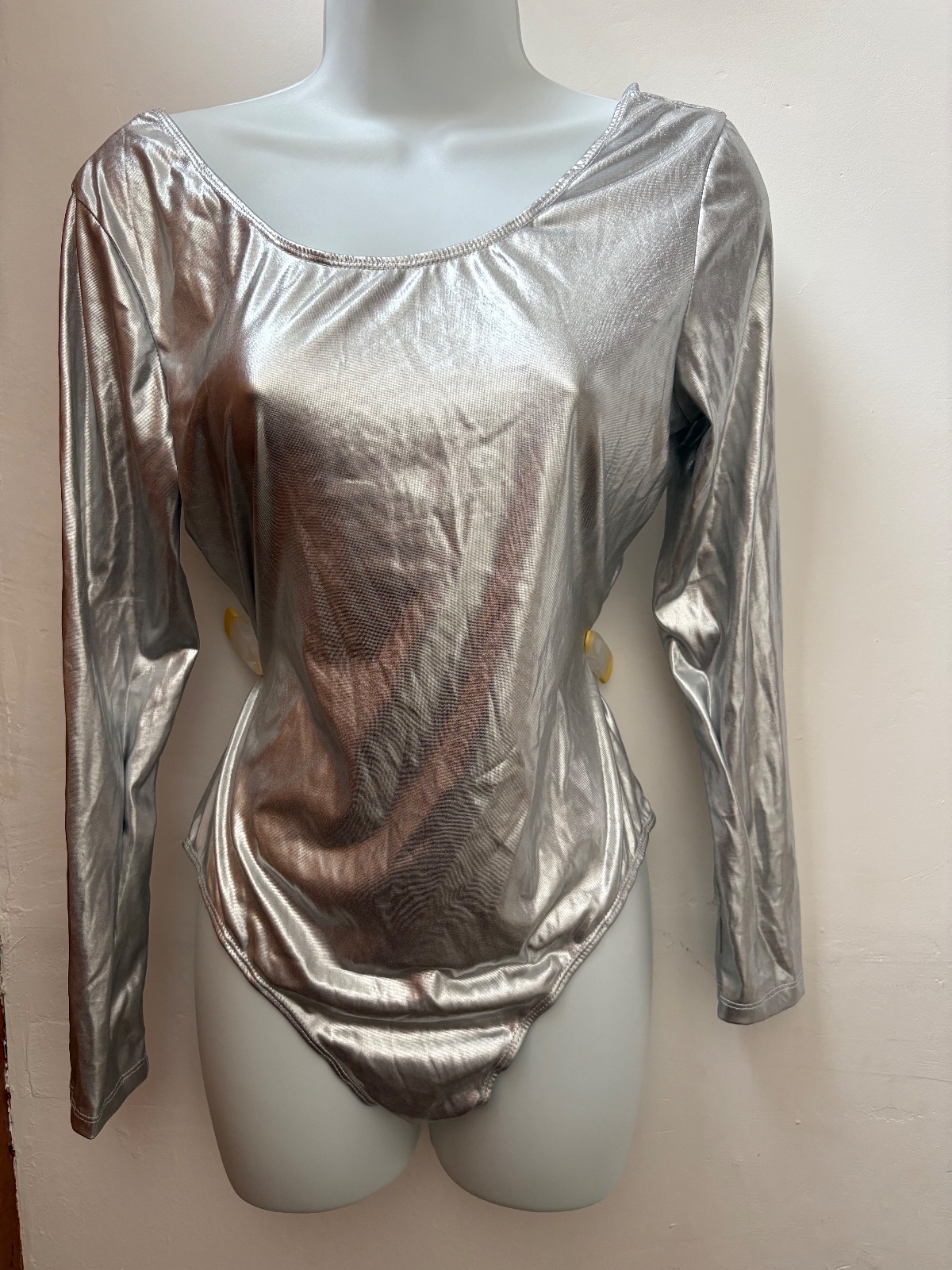 Metallic silver bodysuit size XL (more M/L)