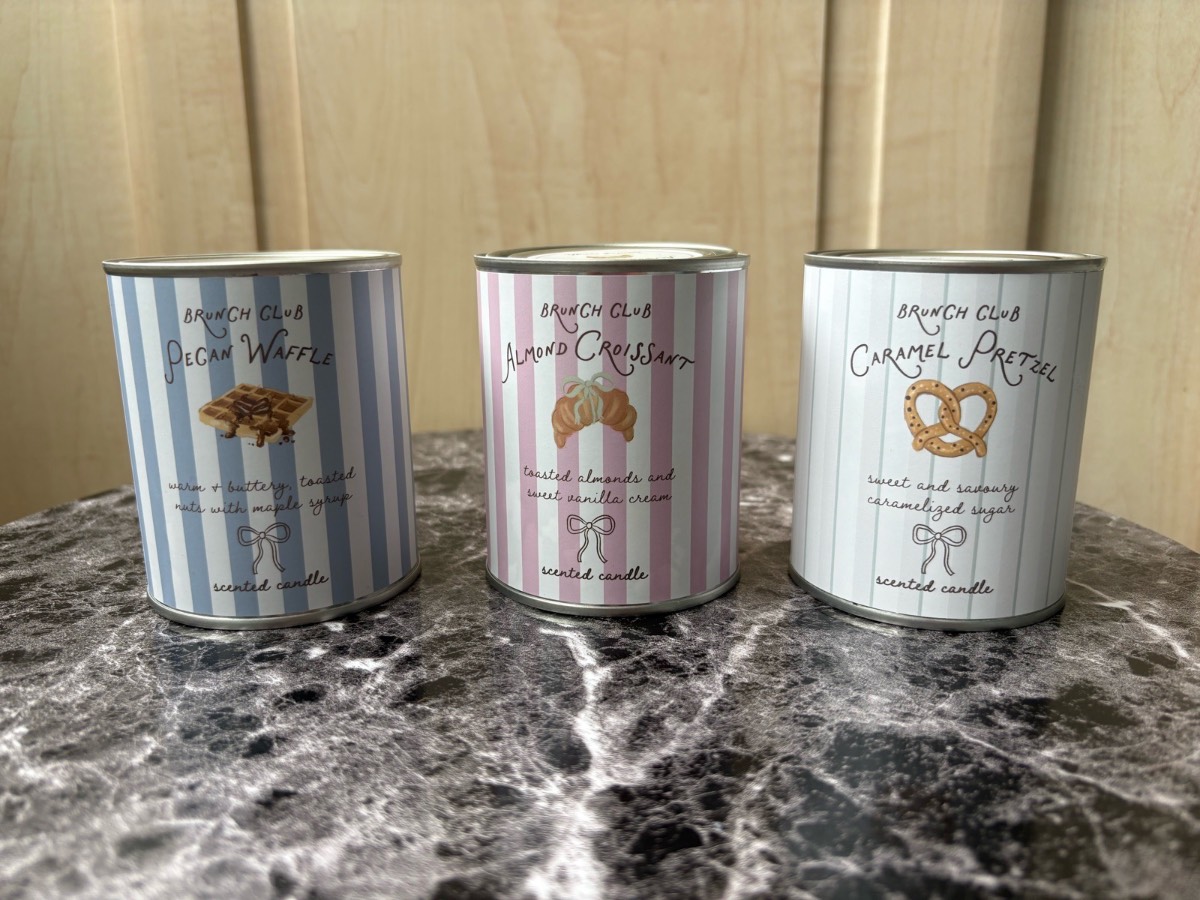 Viral Brunch Club set of 3 unique tin scented candles