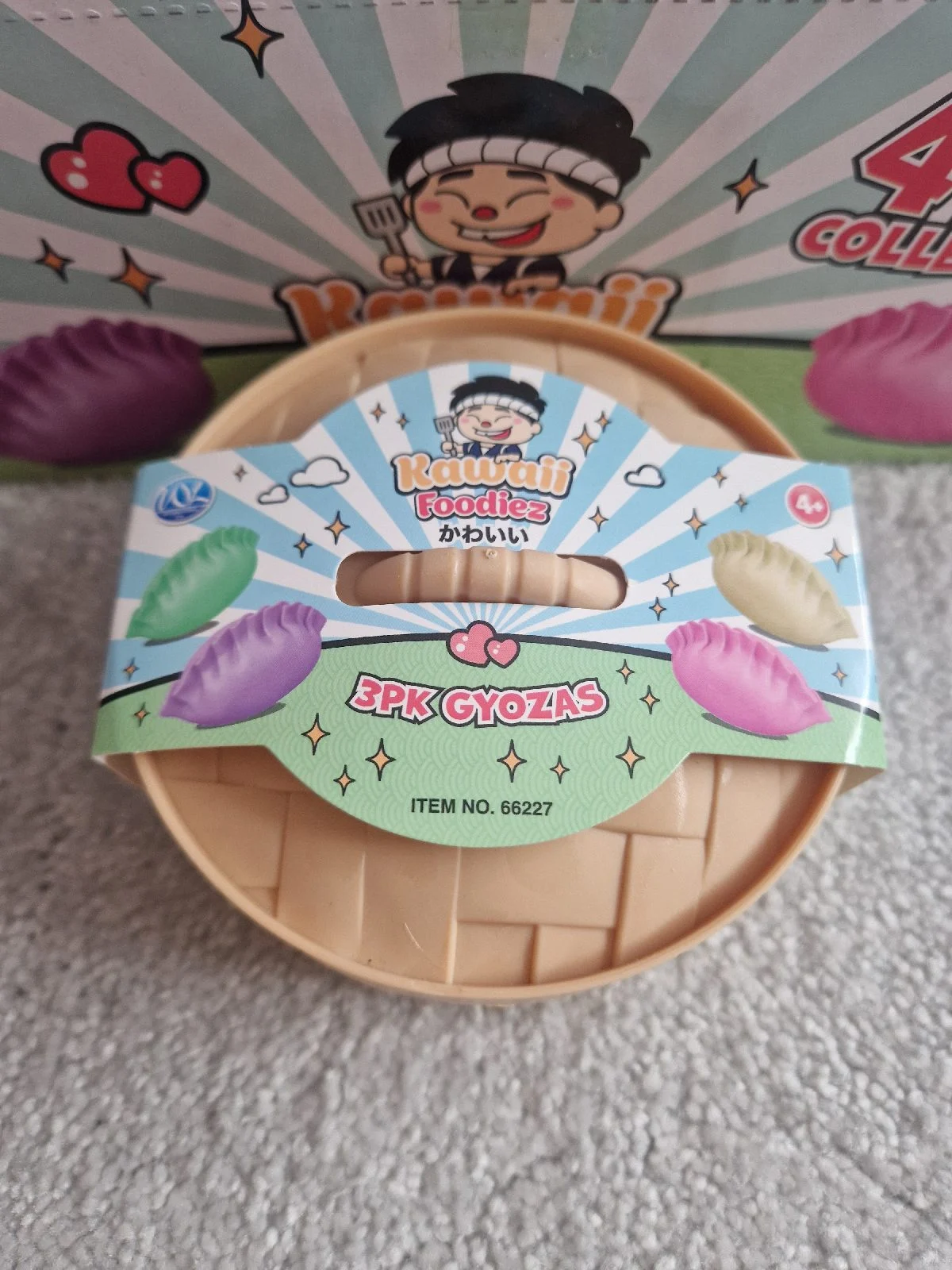 Official Kawaii Foodiez Gyozas Dumpling 3 Squishy Toys in bao bun