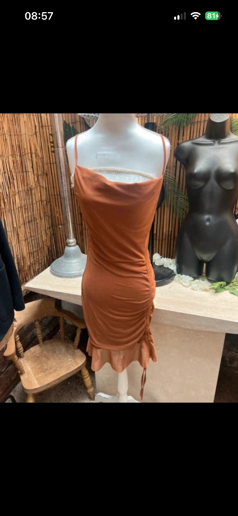 Love & Other Things ruched bodycon dress uk 8