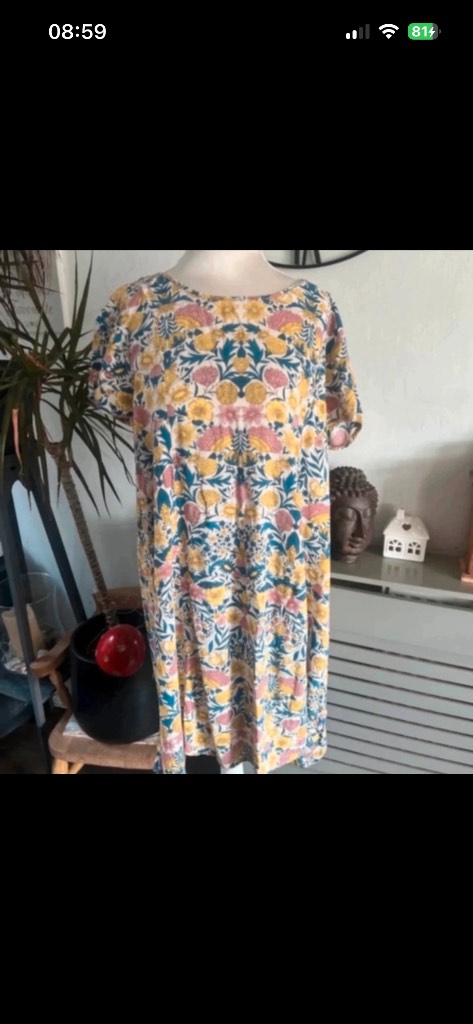 H&M uk 10 floral short sleeve tunic summer dress