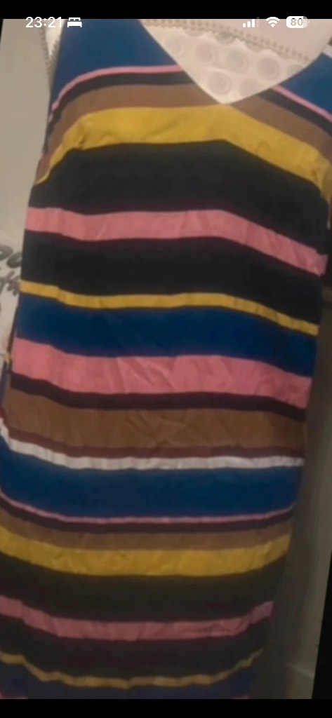 Papaya weekend multicoloured stripe summer slip dress UK 10